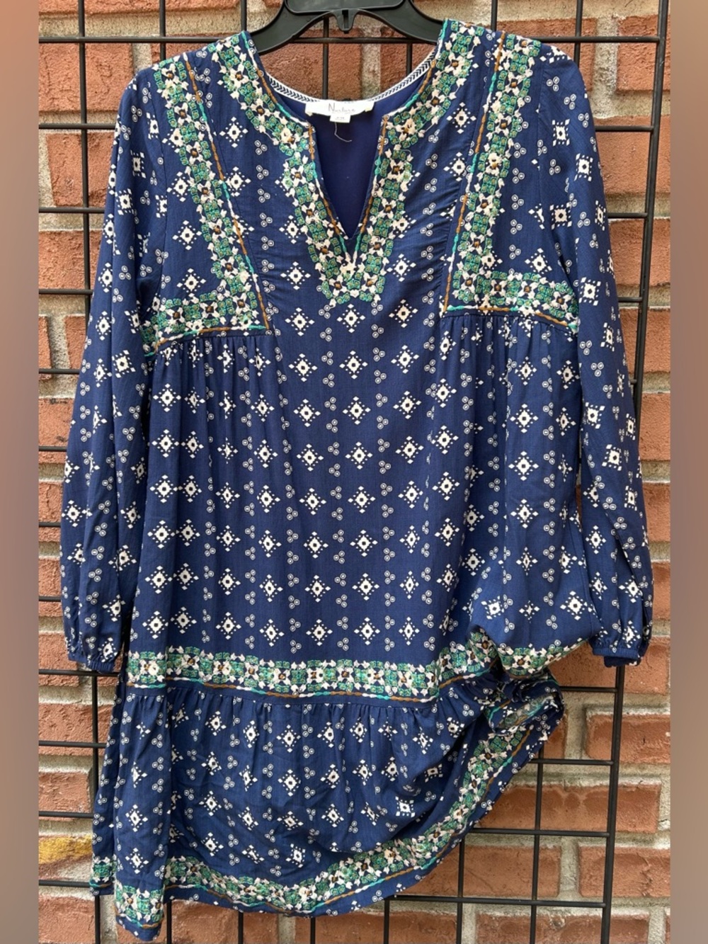 Westbound Navy Floral Embroidered Boho Dress